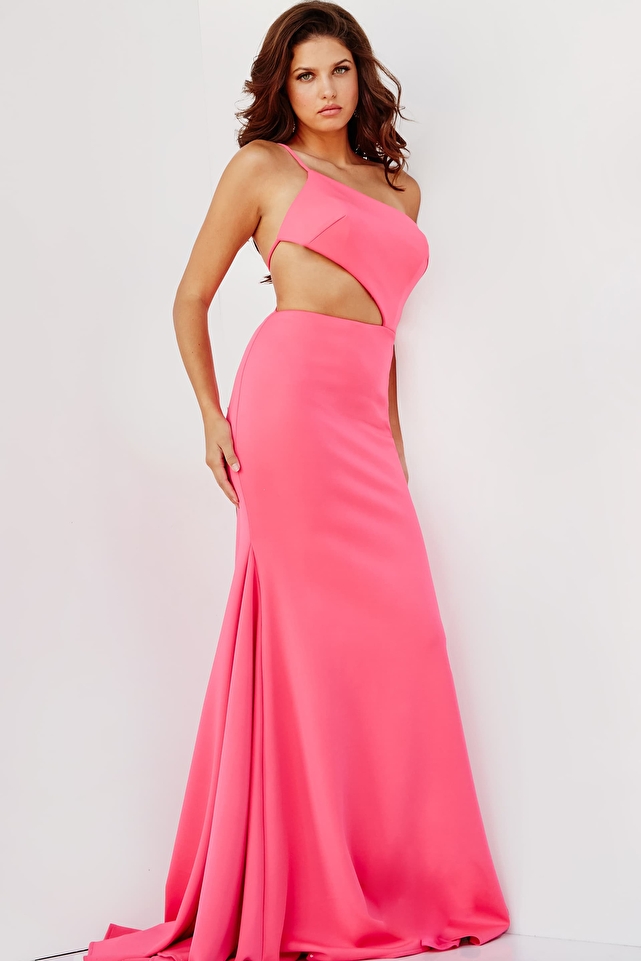  JVN000273 Cerise Fitted Cut Out Formal attire